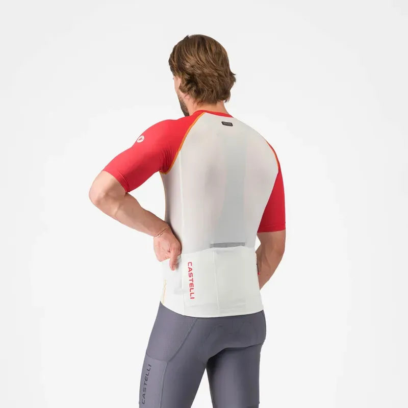 Castelli Unlimited Endurance 3 Jersey in Ivory/Rich Red/Vivid Orange-2