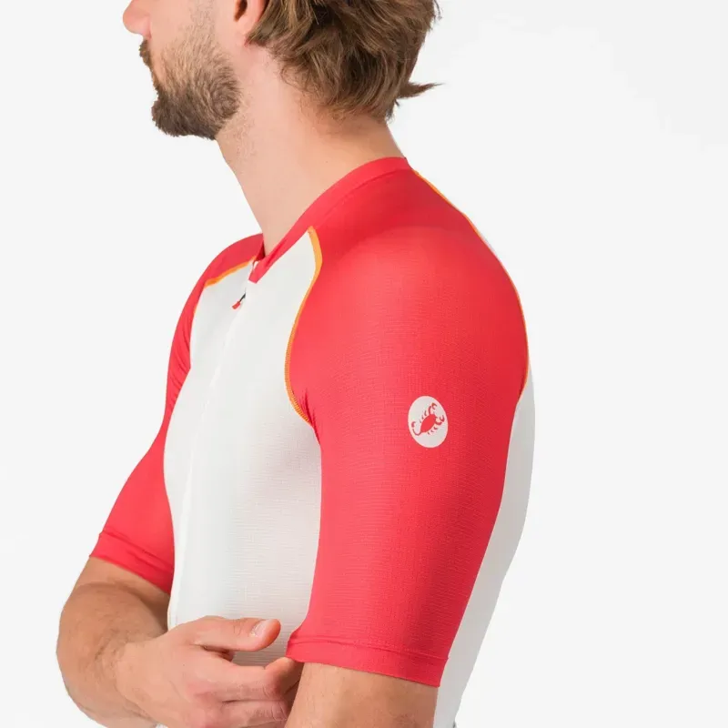 Castelli Unlimited Endurance 3 Jersey in Ivory/Rich Red/Vivid Orange-5