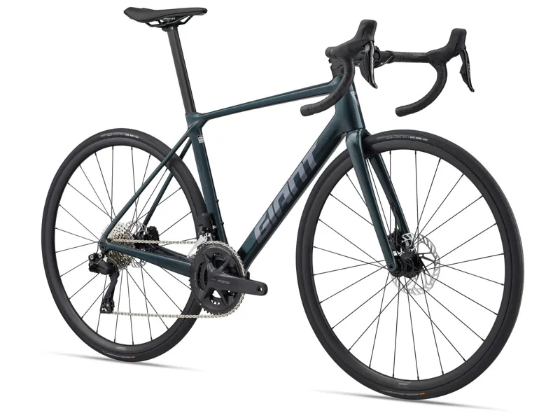 2025 Giant TCR Advanced 1 Mens Road Bike in Asphalt Green-1