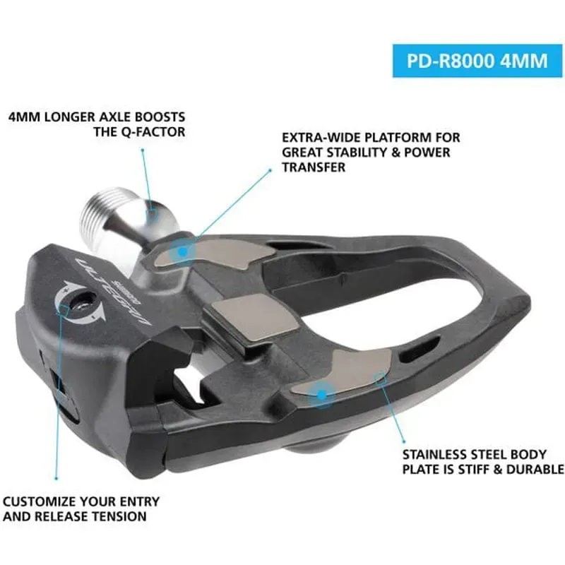 PEDAL Ultegra R8000 SPD-SL Cn 4mm Carbon 9 16 inches long-1