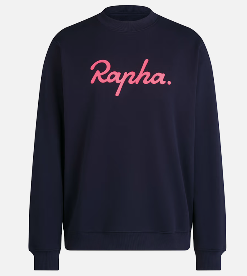 Rapha Men's Heavyweight Cotton Sweatshirt Dark Navy/High-Vis Pink