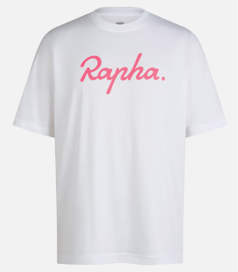 Rapha Men's Cotton Logo T-shirt White/Pink