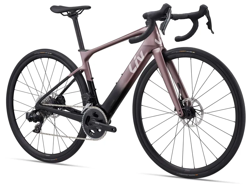 2026 Liv Avail Advanced E+ Elite 2 Electric Road Bike in Iron Rouge/Carbon Smoke-1