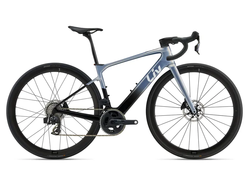 2026 Liv Avail Advanced E+ Elite 1 Electric Road Bike in Blue/Carbon Smoke