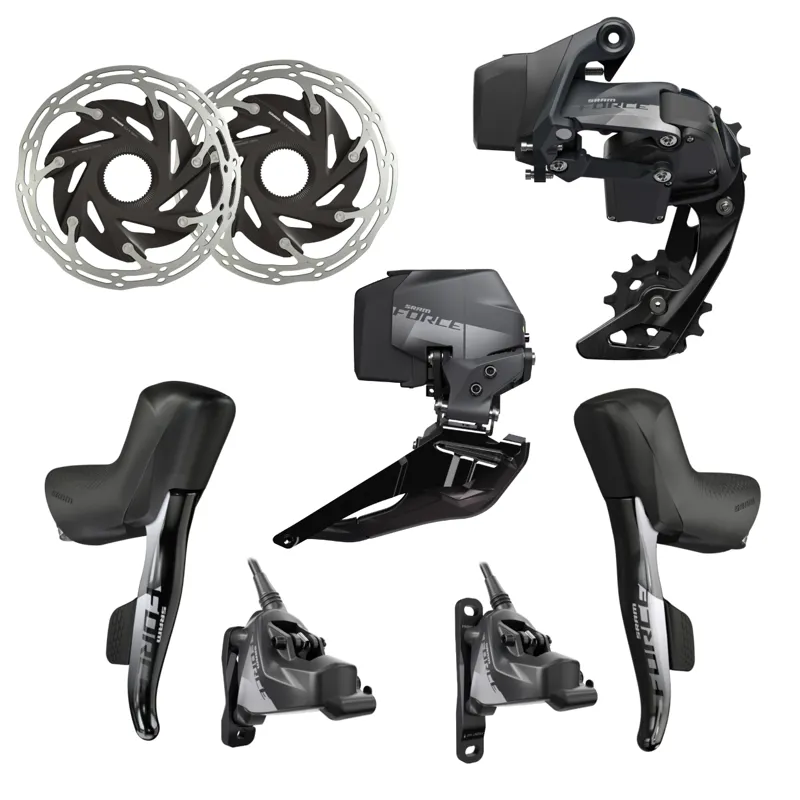 SRAM Force eTap AXS 2x Electronic HRD FM Groupset - Centrelock Rotors