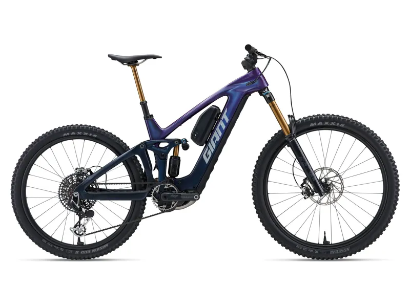 2026 Giant Reign Advanced E+ 0 Electric Mountain Bike in Purple Haze/Metallic Navy-1